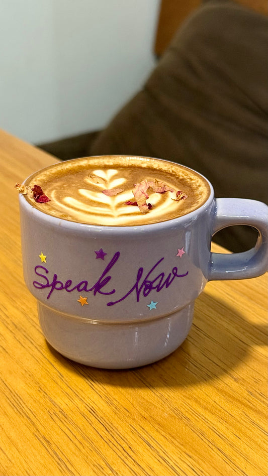 Purple Starry Ceramic Mug | 9.3oz Vintage Stackable Coffee Cup