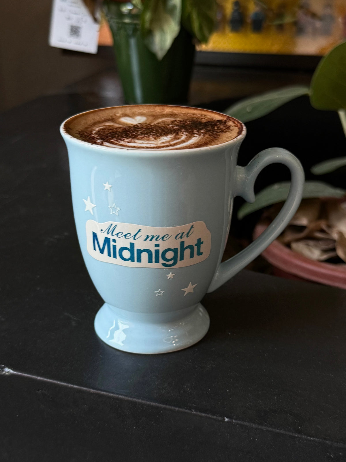 Vintage British-Inspired Ceramic Mug | 12oz Midnight Blue Starry Coffee Cup