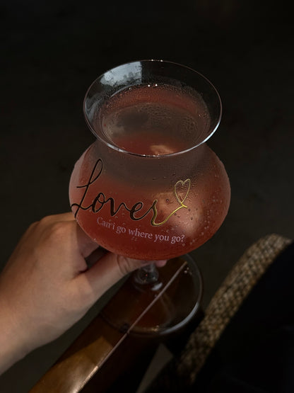 Vintage Pink Glass Goblet | 14oz Aesthetic Cocktail & Iced Drink Glass