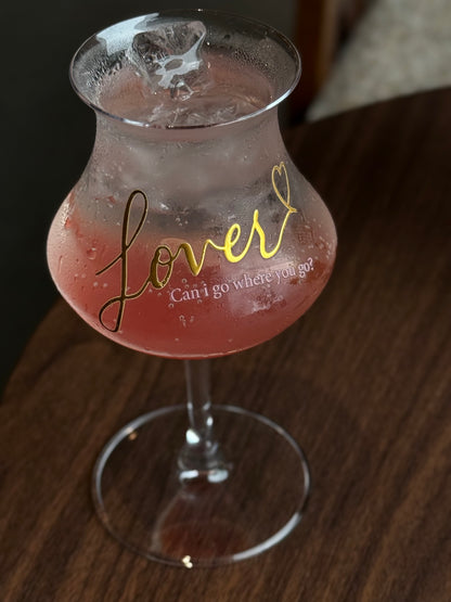Vintage Pink Glass Goblet | 14oz Aesthetic Cocktail & Iced Drink Glass