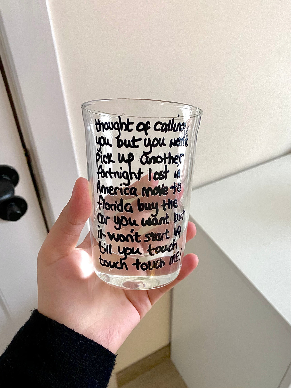 Vintage Literary Glass Cup | 16oz Black & White Aesthetic Tumbler