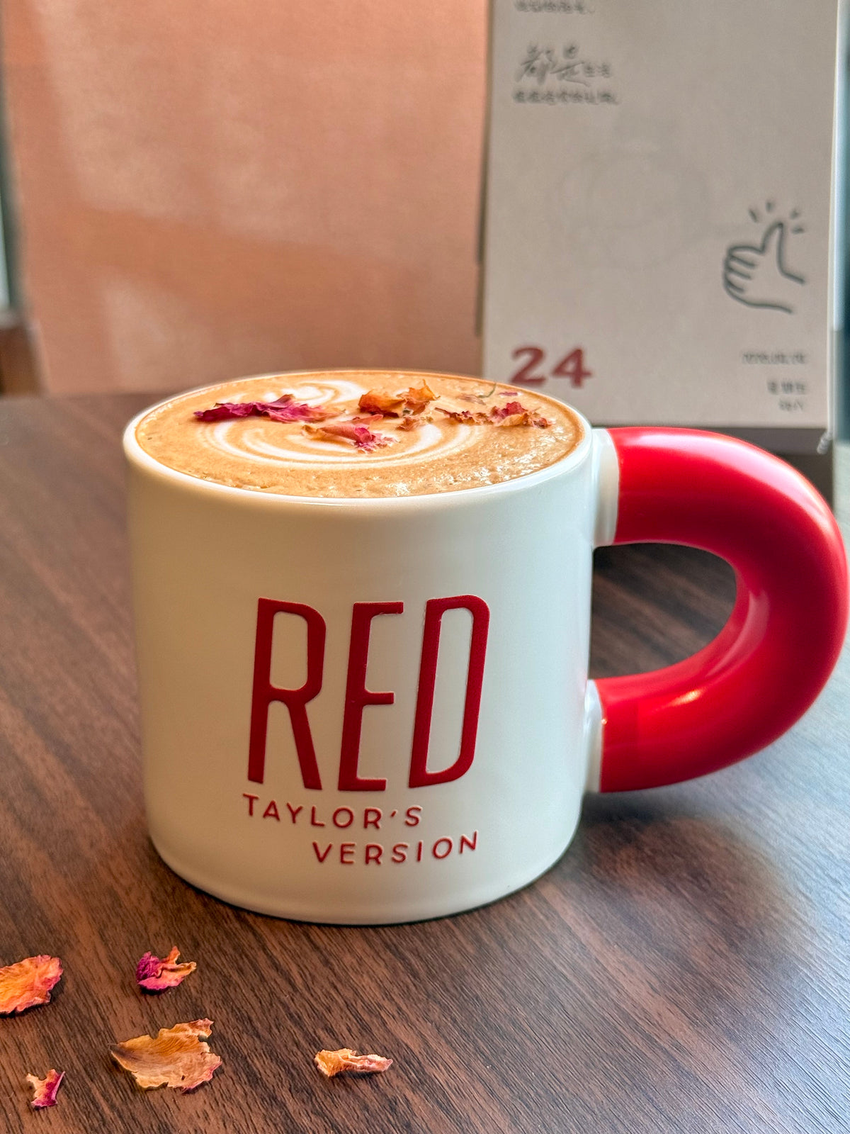 Vintage Crimson Ceramic Mug | 12oz Retro Music-Inspired Coffee Cup