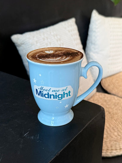 Vintage British-Inspired Ceramic Mug | 12oz Midnight Blue Starry Coffee Cup