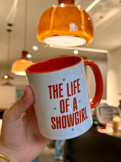 Glamorous Stage-Inspired Ceramic Coffee Mug｜12oz Bold Orange & Aqua Star Aesthetic