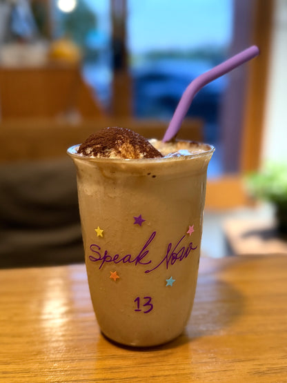 Dreamy Purple Starry Glass Cup – Whimsical Era-Inspired Aesthetic｜16oz with Purple Silicone Straw Included
