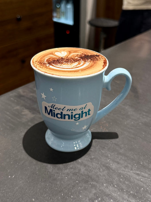 Vintage British-Inspired Ceramic Mug | 12oz Midnight Blue Starry Coffee Cup