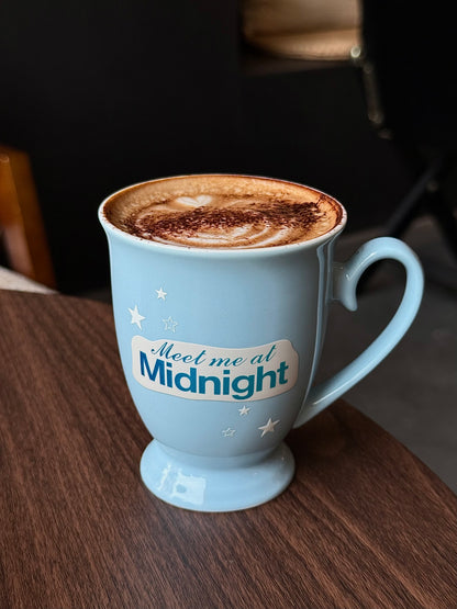 Vintage British-Inspired Ceramic Mug | 12oz Midnight Blue Starry Coffee Cup