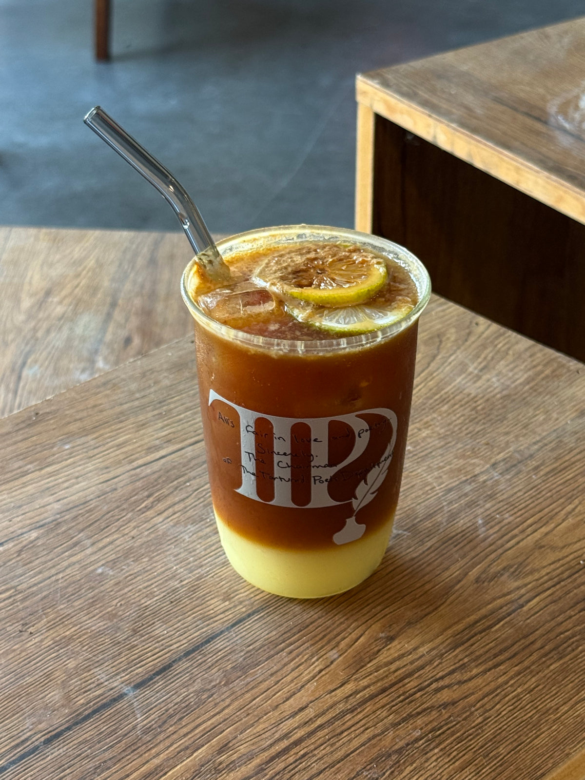 Vintage Poetry Glass Cup | 16oz Literary Aesthetic Tumbler with Gray Glass Straw
