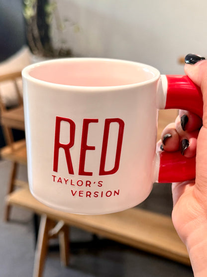 Vintage Crimson Ceramic Mug | 12oz Retro Music-Inspired Coffee Cup