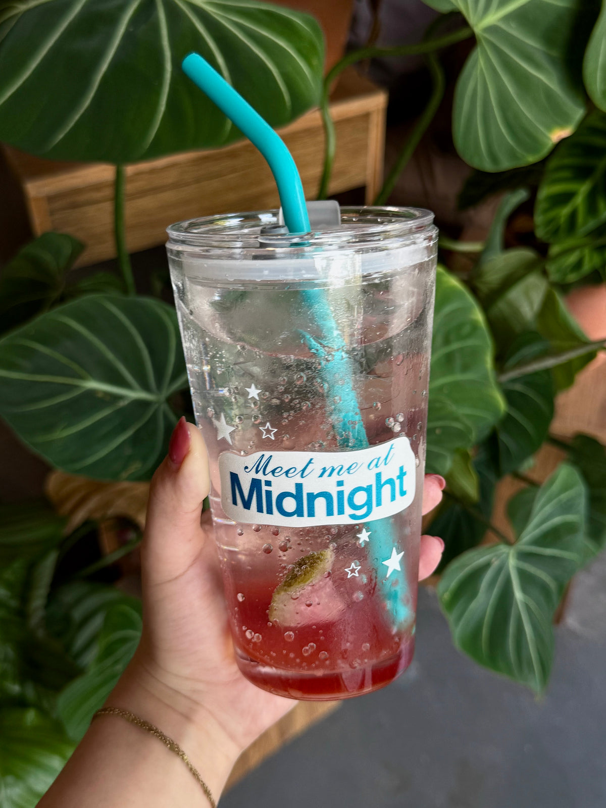 Retro Starry Glass Tumbler with Lid | 17.6oz Celestial Night Cup with Blue Silicone Straw